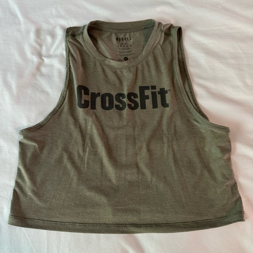 NOBULL Green Sleeveless Crop Muscle Tee